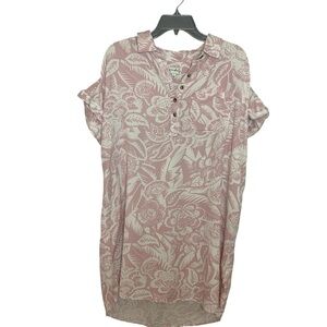 Wonderly Pink and Cream Floral Mini Dress size large